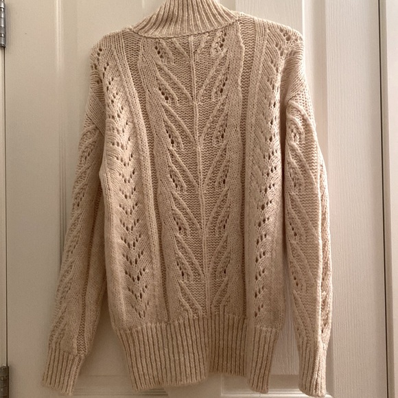 TOPSHOP Oat Pretty Pointelle Chevron Sweater - Picture 5 of 7
